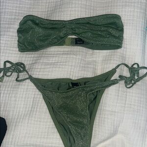 Green Glitter Bikini Set